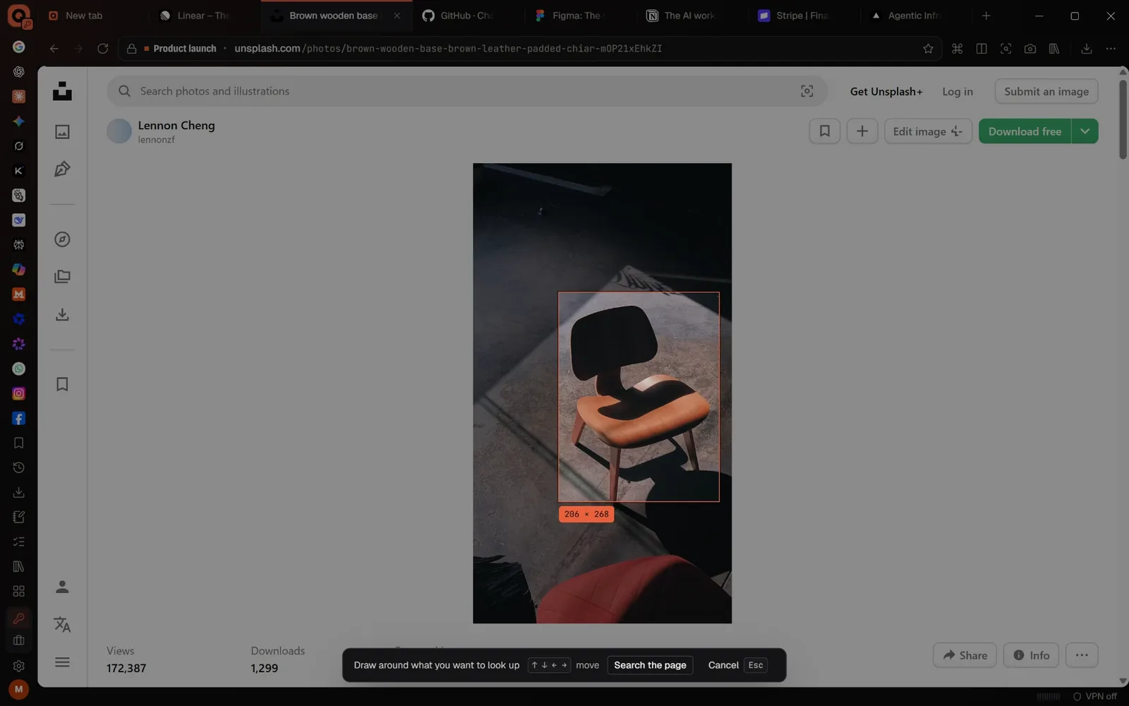 Circle to search around a chair