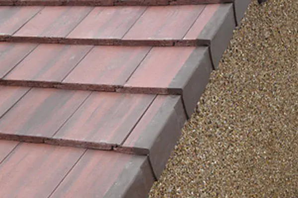 Manufactured roof tiles at the verge