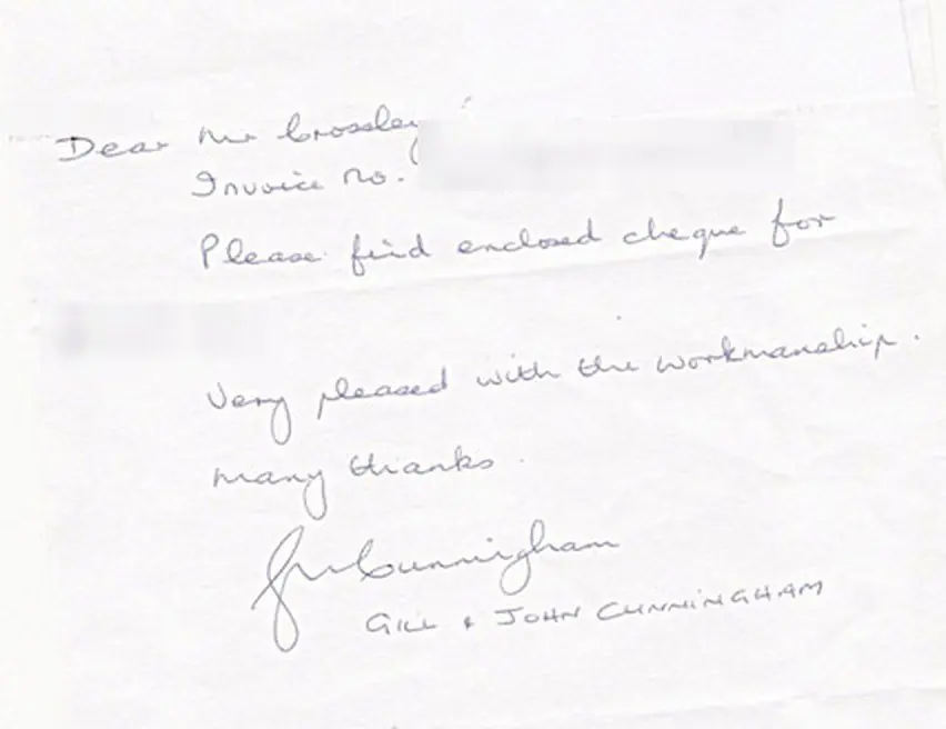 Scan of a handwritten letter