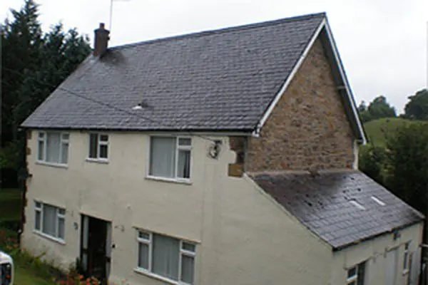 Pitched roof on a detached house