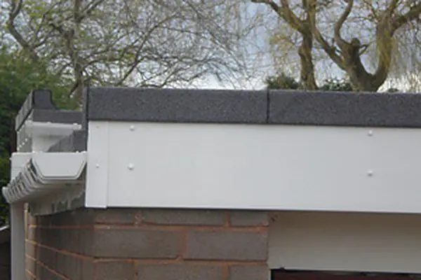 Fascia and soffit on a flat roof